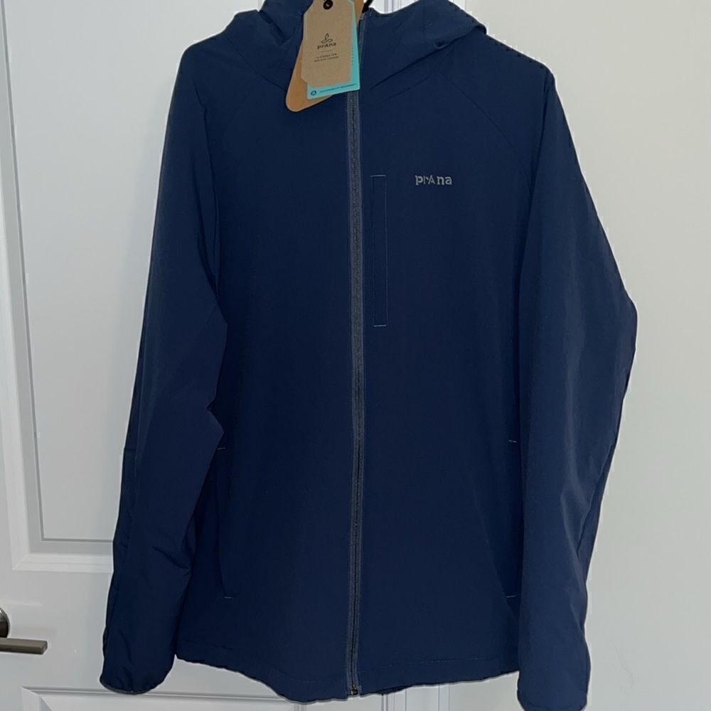 New $220 Dark Sky Blue PrAna Insulo Hooded Hoodie Zipper Parka Coat Jacket Men’s